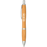 Bamboo Nash Ballpoint Pen — Natural (NT) — decorated front view — 2