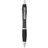 Nash Retractable Ballpoint Pen — Black (BK) — decorated front view — 45