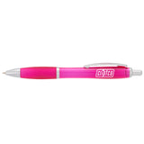 Nash Retractable Ballpoint Pen — Pink (PK) — decorated front view — 19