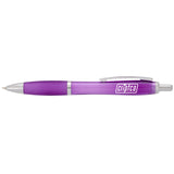 Nash Retractable Ballpoint Pen — Purple (PU) — decorated front view — 16