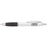 Nash Retractable Ballpoint Pen — Black w — decorated front view — 42