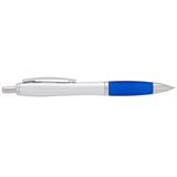 Nash Retractable Ballpoint Pen — Silver Barrel w — blank front view — 11
