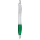 Nash Retractable Ballpoint Pen — Silver Barrel w — blank product view — 41