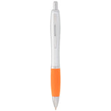 Nash Retractable Ballpoint Pen — Silver Barrel w — blank product view — 9