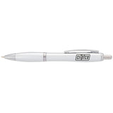 Nash Retractable Ballpoint Pen — Silver (SSI) — decorated front view — 2
