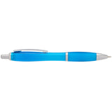 Nash Retractable Ballpoint Pen — Translucent Teal (TE) — blank front view — 34