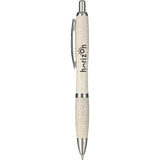 Nash Wheat Straw Ballpoint — White (WH) — decorated front view — 3
