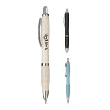 Nash Wheat Straw Ballpoint — White (WH) — decorated front view — 2