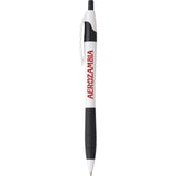 Cougar Rubber Grip Ballpoint Pen — White w — decorated front view — 10