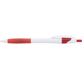 Cougar Rubber Grip Ballpoint Pen — White w — blank front view — 3