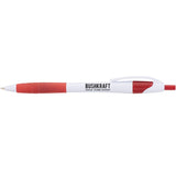 Cougar Rubber Grip Ballpoint Pen — White w — decorated front view — 2