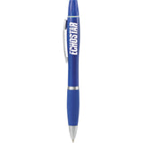 Nash Ballpoint Pen-Highlighter — Blue (BL) — decorated product view — 3