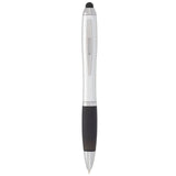 Nash Ballpoint Pen-Stylus — SILVER W — blank front view — 13