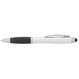 Nash Ballpoint Pen-Stylus — SILVER W — blank front view — 12