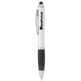 Nash Ballpoint Pen-Stylus — SILVER W — decorated front view — 11