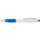 Nash Ballpoint Pen-Stylus — Silver w — blank front view — 8