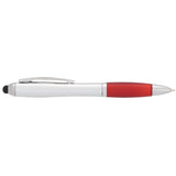 Nash Ballpoint Pen-Stylus — Silver w — blank front view — 3