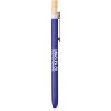 Paige Recycled Ocean Bound Plastic Pen — Royal (RYL) — decorated front view — 2