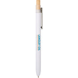 Paige Recycled Ocean Bound Plastic Pen — White (WH) — decorated front view — 6