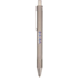 Halo Soft Touch Recycled Aluminum Gel Pen — Gray (GY) — decorated front view — 5