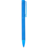 Harper Soft Touch Recycled Aluminum Gel Pen — Blue (BL) — blank front view — 9