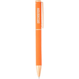 Harper Soft Touch Recycled Aluminum Gel Pen — Orange (OR) — decorated front view — 4