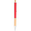 Bamboo and Recycled Aluminum Soft Touch Ballpoint — Red (RD) — blank front view