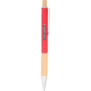 Bamboo and Recycled Aluminum Soft Touch Ballpoint — Red (RD) — decorated front view