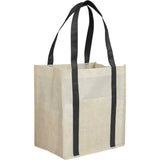 Pluto Recycled Non-Woven Small Grocery Tote — Black (BK) — blank right angle — 20
