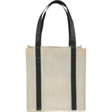 Pluto Recycled Non-Woven Small Grocery Tote — Black (BK) — blank back view — 19