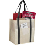 Pluto Recycled Non-Woven Small Grocery Tote — Black (BK) — blank product view — 16