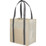 Pluto Recycled Non-Woven Small Grocery Tote — Gray (GY) — blank left angle — 13