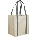 Pluto Recycled Non-Woven Small Grocery Tote — Gray (GY) — blank right angle — 12