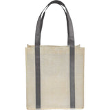 Pluto Recycled Non-Woven Small Grocery Tote — Gray (GY) — blank back view — 11
