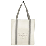 Pluto Recycled Non-Woven Small Grocery Tote — Gray (GY) — decorated front view — 8
