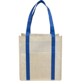 Pluto Recycled Non-Woven Small Grocery Tote — Royal (RYL) — blank front view — 4