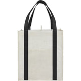 Neptune Recycled Non-Woven Grocery Tote — Black (BK) — blank product view — 22