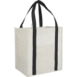 Neptune Recycled Non-Woven Grocery Tote — Black (BK) — blank right angle — 20