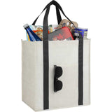 Neptune Recycled Non-Woven Grocery Tote — Black (BK) — blank product view — 17