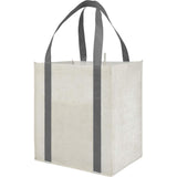 Neptune Recycled Non-Woven Grocery Tote — Gray (GY) — blank left angle — 15