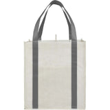 Neptune Recycled Non-Woven Grocery Tote — Gray (GY) — blank front view — 11