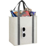 Neptune Recycled Non-Woven Grocery Tote — Gray (GY) — blank product view — 10