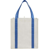 Neptune Recycled Non-Woven Grocery Tote — Royal (RYL) — blank back view — 6