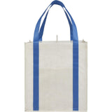 Neptune Recycled Non-Woven Grocery Tote — Royal (RYL) — blank front view — 4