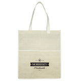 Apollo Recycled Non-Woven Convention Tote — Natural (NT) — decorated front view — 10