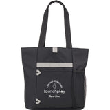All-Purpose RPET Tote — Black (BK) — decorated front view — 9