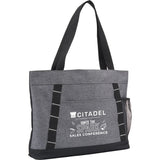 Snap Meeting RPET Tote — Graphite (GA) — decorated right angle — 11