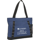 Snap Meeting RPET Tote — Navy (NY) — decorated right angle