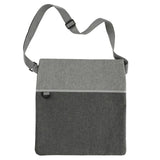 Double Heather RPET Crossbody Tote — Graphite (GA) — blank front view — 4