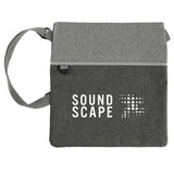 Double Heather RPET Crossbody Tote — Graphite (GA) — decorated front view — 3
